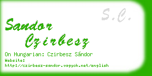 sandor czirbesz business card